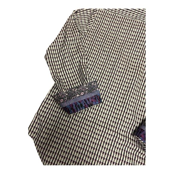 Robert Graham Shirt Medium Flip Sleeve EUC Purple, Lilac - Picture 5 of 10